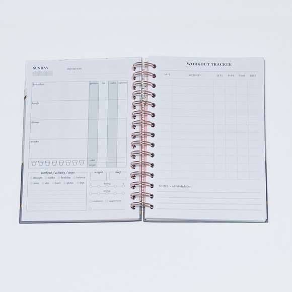 🦋Fitness Journal Training Planner Exercise Food Diary Track Progress Set Goals - Picture 12 of 13